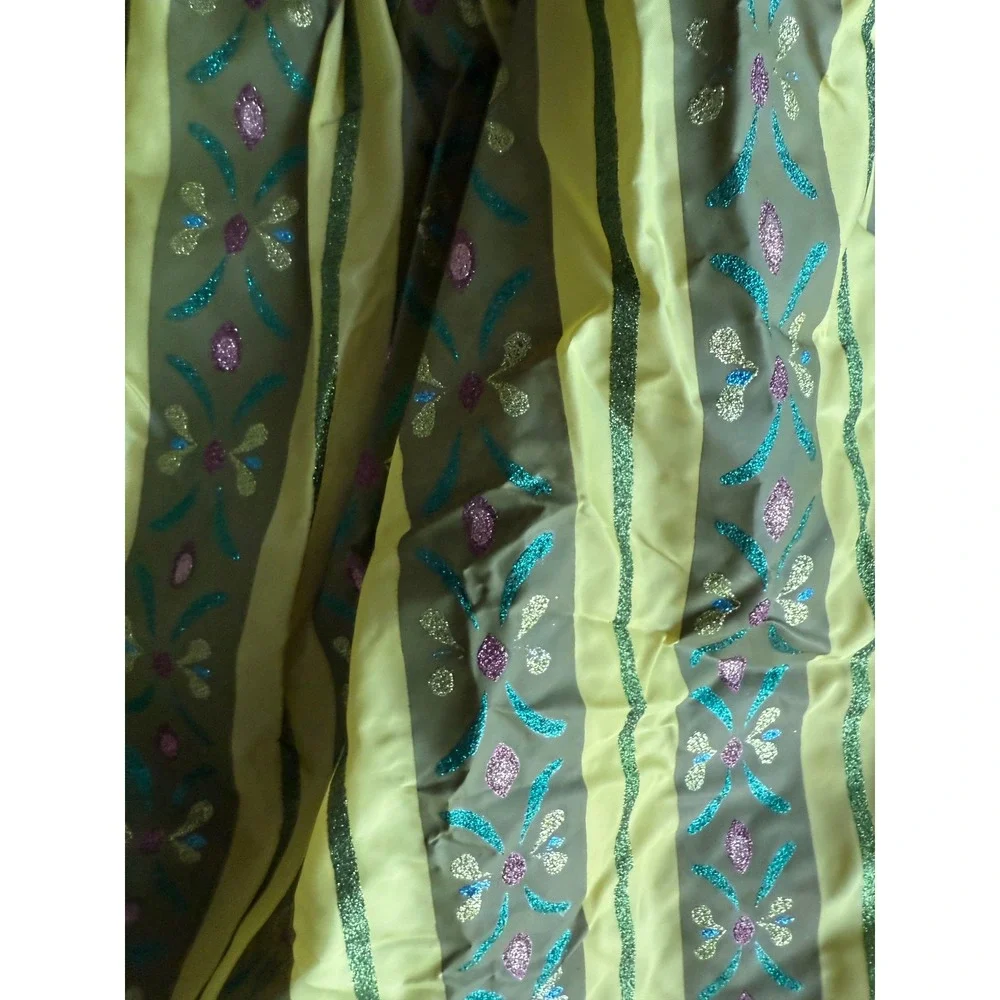 Disney Parks Anna Frozen Coronation Costume Dress Green Gold Girls Size 7/8 - Picture 4 of 6